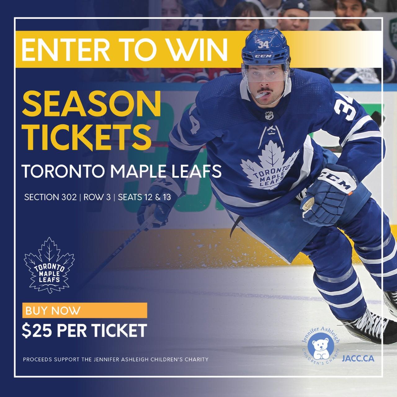 TORONTO MAPLE LEAF SEASON TICKETS Powered by Givergy